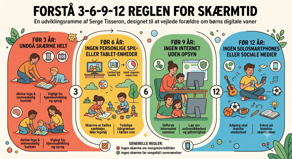 Forstå 3-6-9-12 reglen for skærmtid